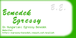 benedek egressy business card
